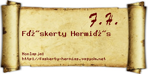 Fáskerty Hermiás névjegykártya